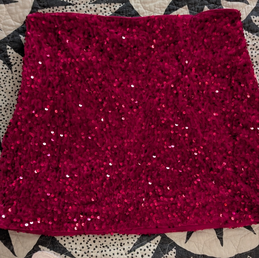 Endless Rose Magenta Sequin Mini Skirt